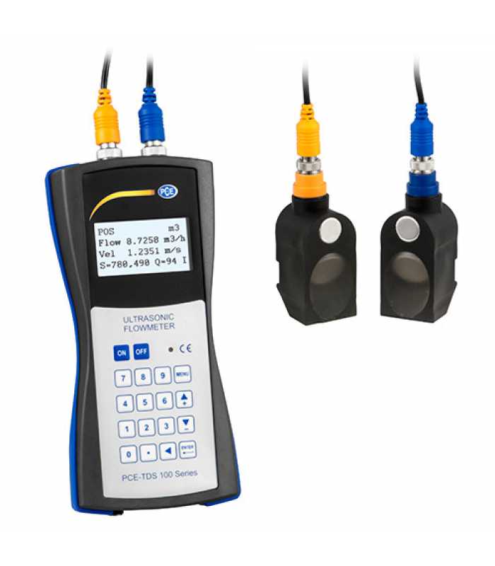 PCE Instruments PCETDS100H [PCE-TDS 100H] Portable Handheld Clamp-On Ultrasonic Flow Meter or HVAC Meter